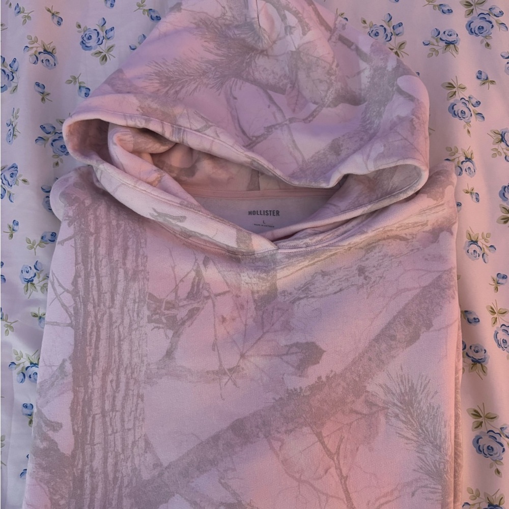 Hollister Light Pink Patterned Hoodie
